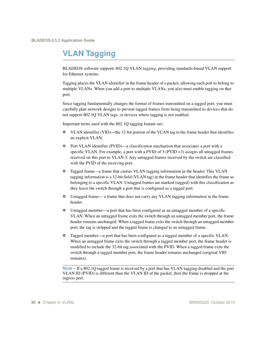 Blade ICE G8124-E manual Vlan Tagging 