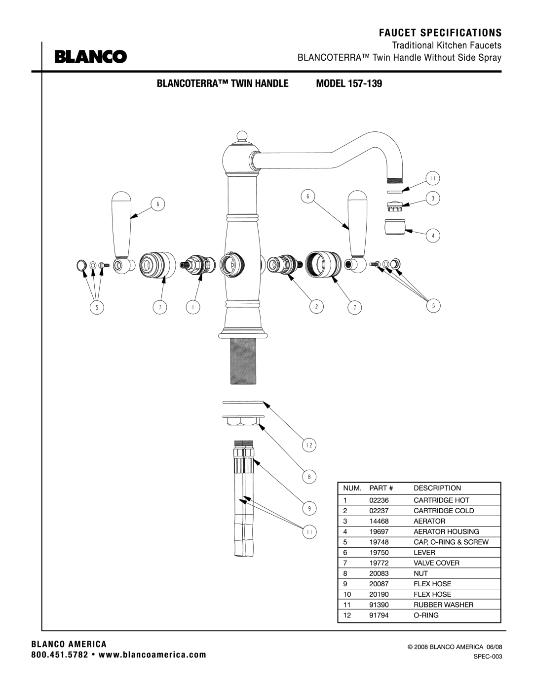 Blanco 157-139 manual 