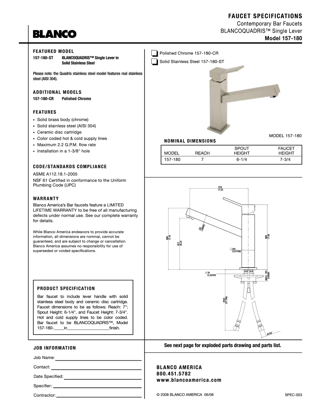 Blanco 157-180 manual 