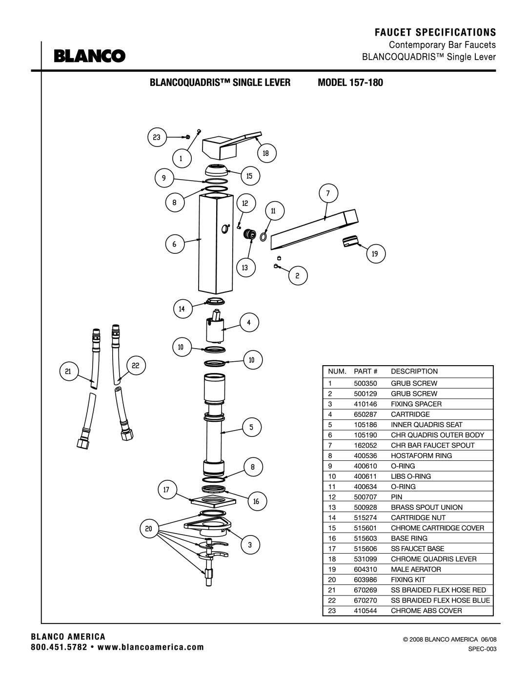 Blanco 157-180 manual 