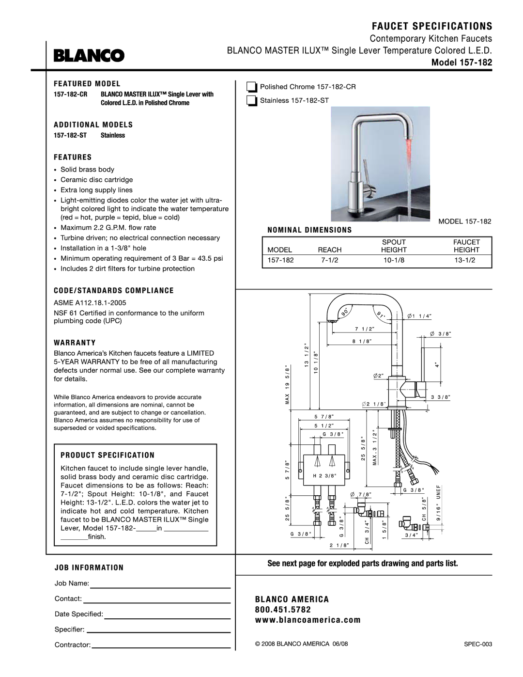 Blanco 157-182 manual 