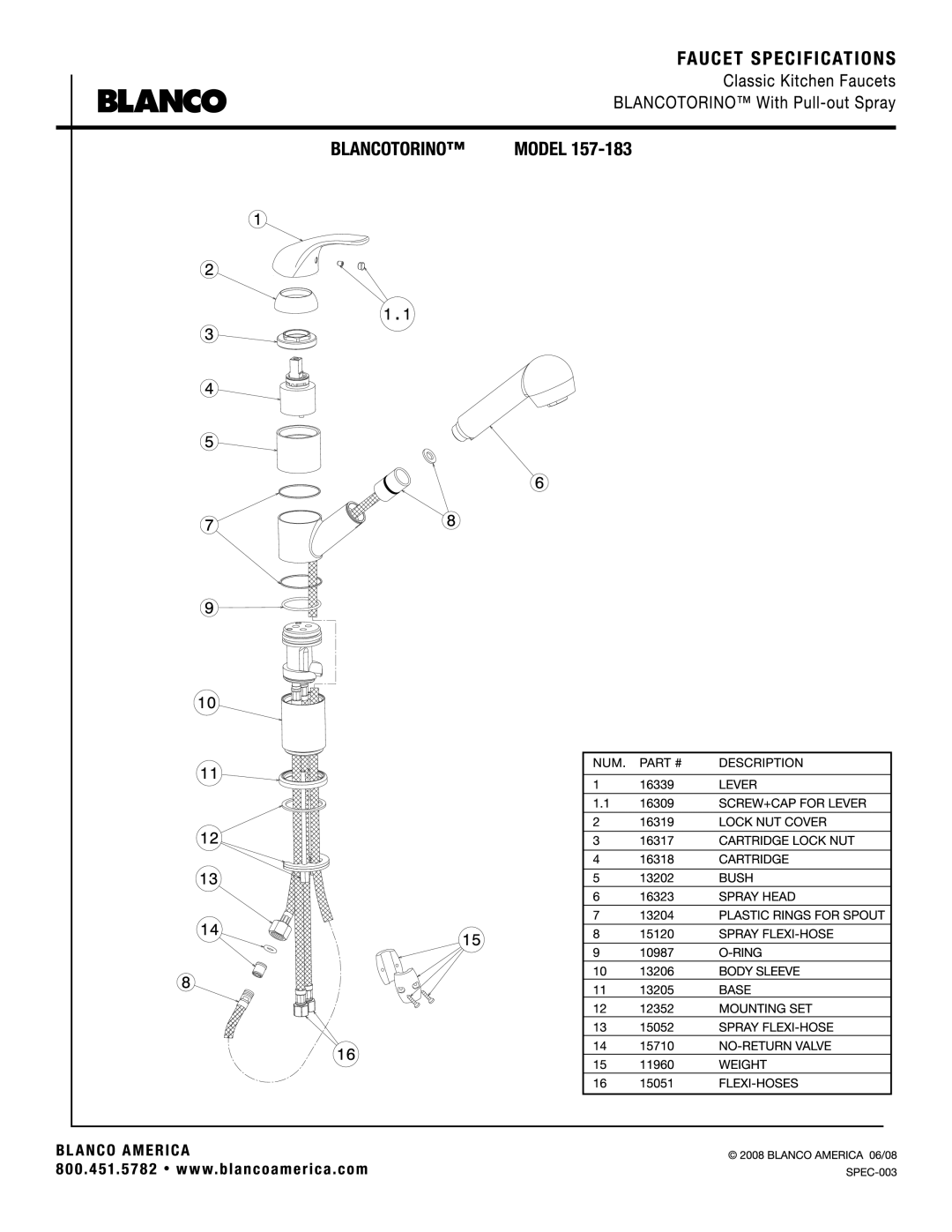 Blanco 157-183 manual 