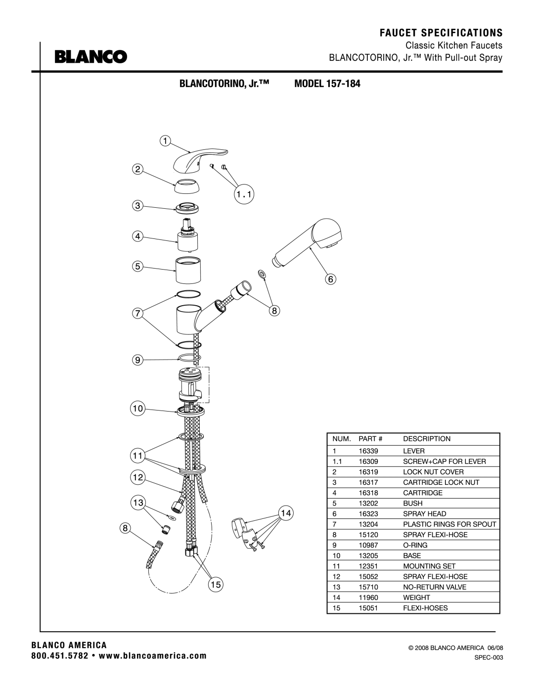 Blanco 157-184 manual 