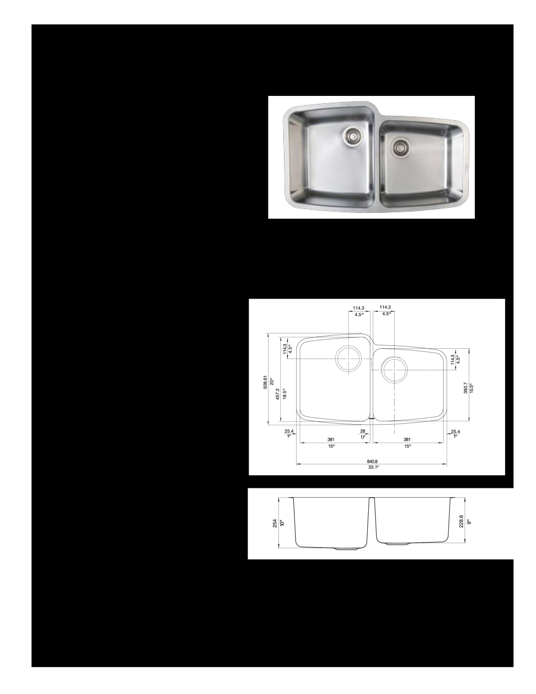 Blanco 441002 warranty Sink Specifications, PINNACLE BLANCO PERFORMA 1-3/4BOWL Undermount, Fe At Ured Model 