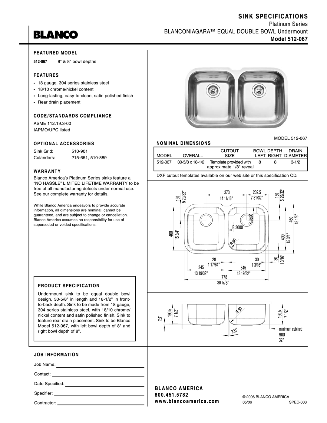 Blanco 512-067 manual 