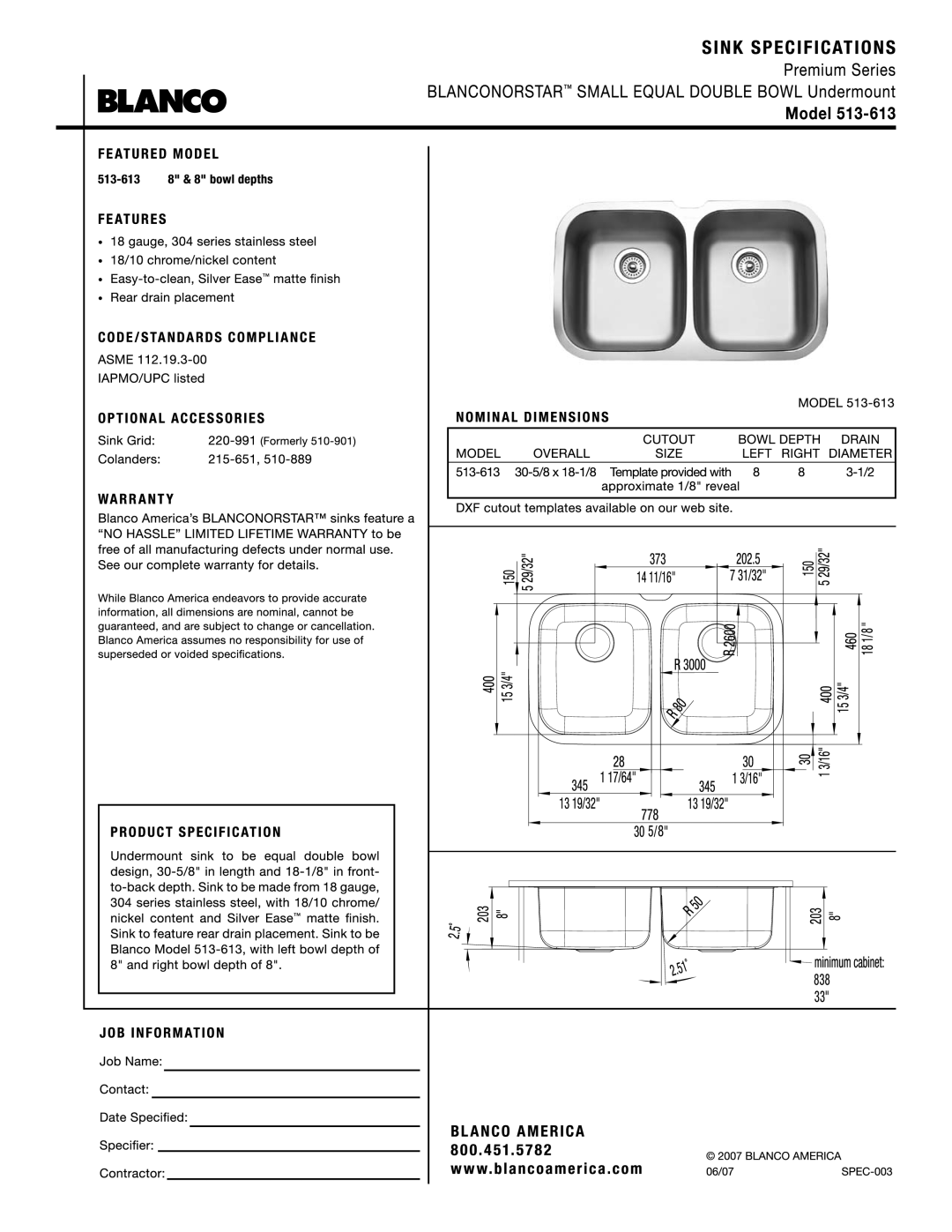 Blanco 513-613 manual 