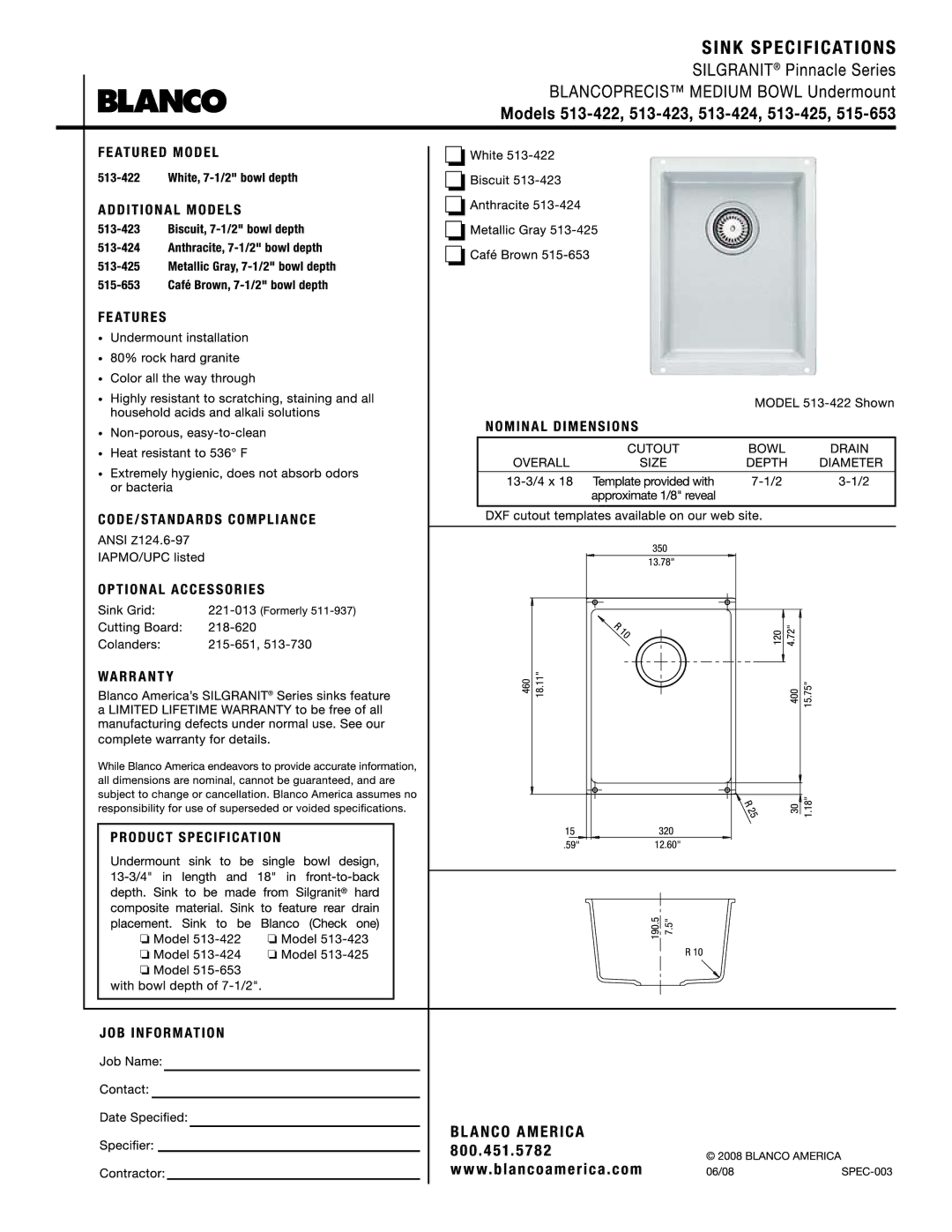 Blanco 513-653 manual 