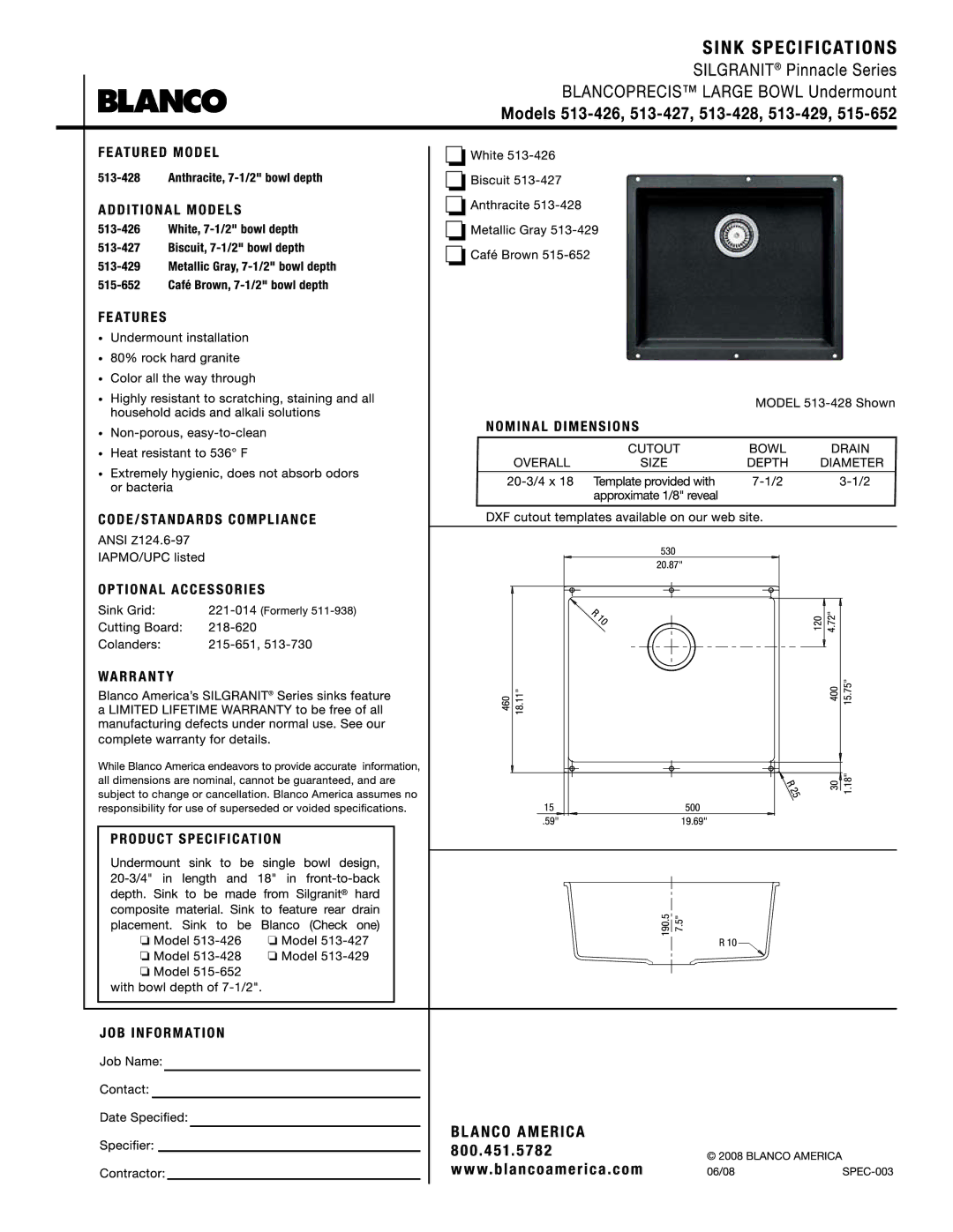 Blanco 515-652 manual 