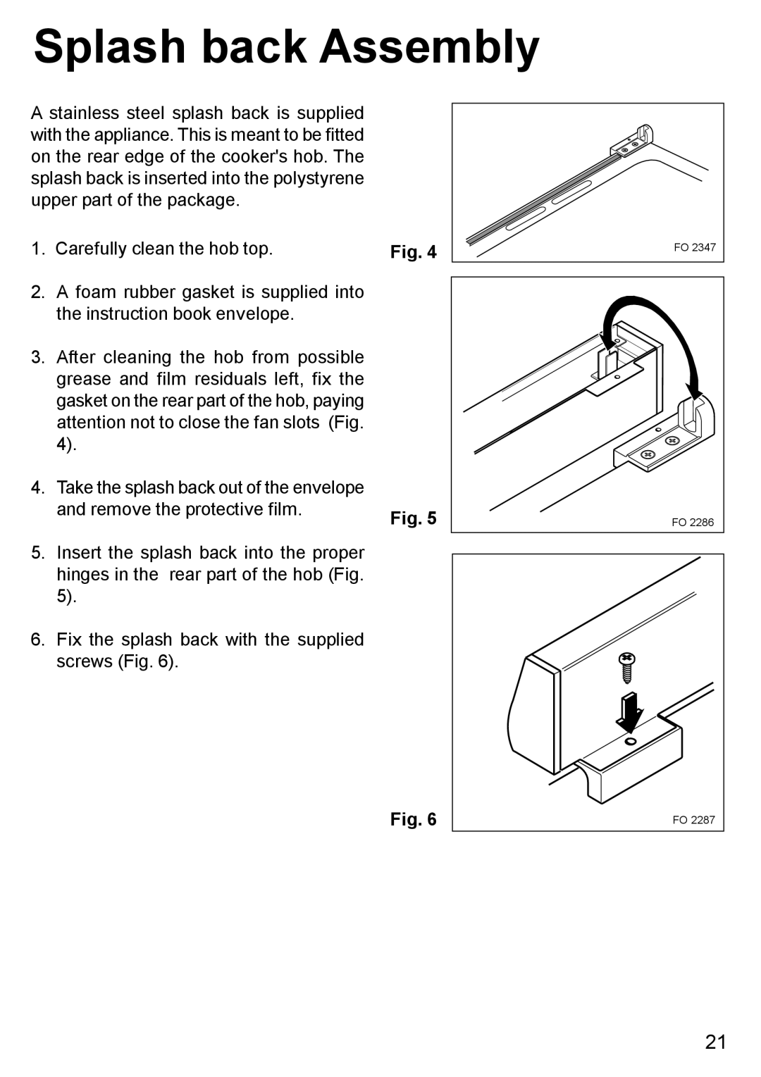 Blanco BC 75 X manual Splash back Assembly 