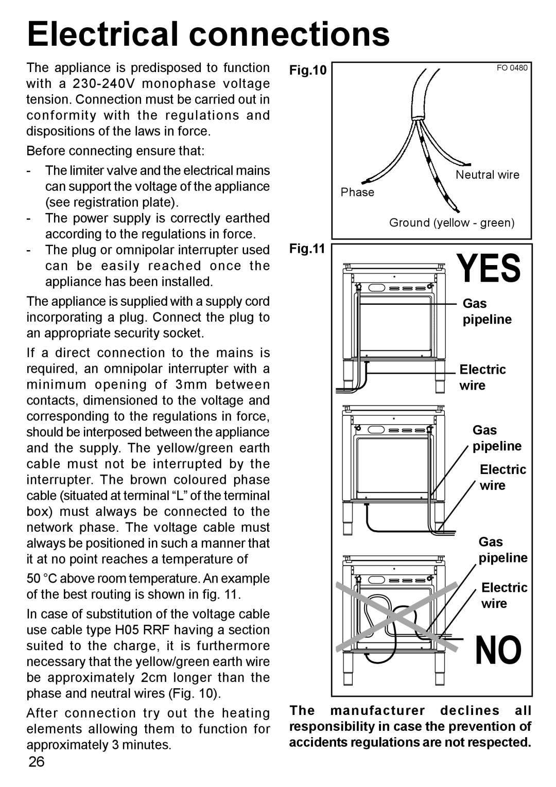 Blanco BC 75 X manual Yes, Electrical connections 