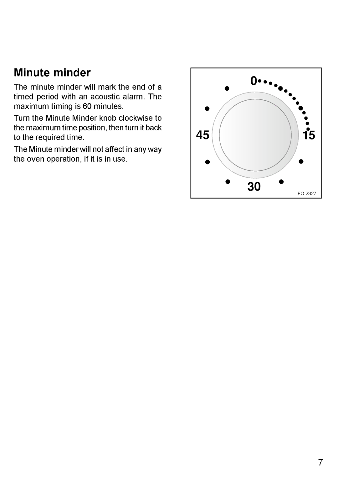 Blanco BC 75 X manual Minute minder 