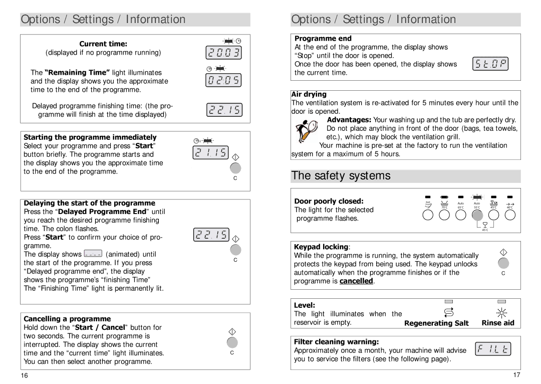 Blanco BFDW8 manual Safety systems 