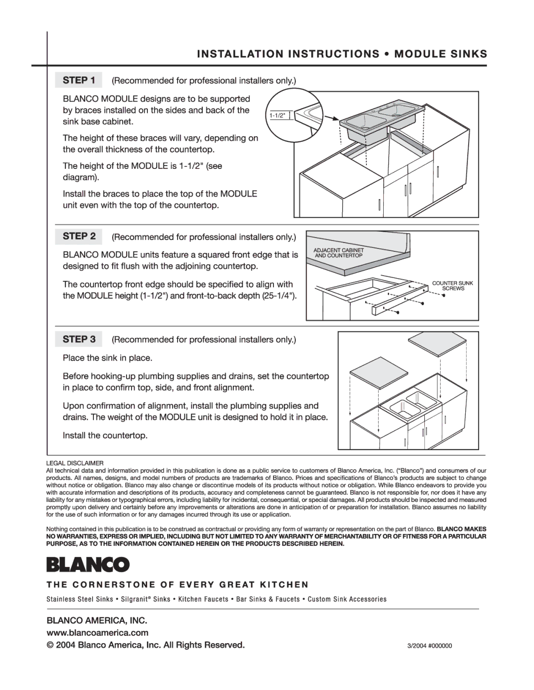 Blanco Sink manual 