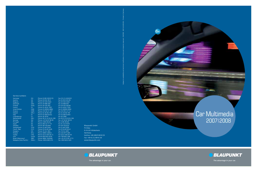 Blaupunkt 2008, 2007 manual Car Multimedia 