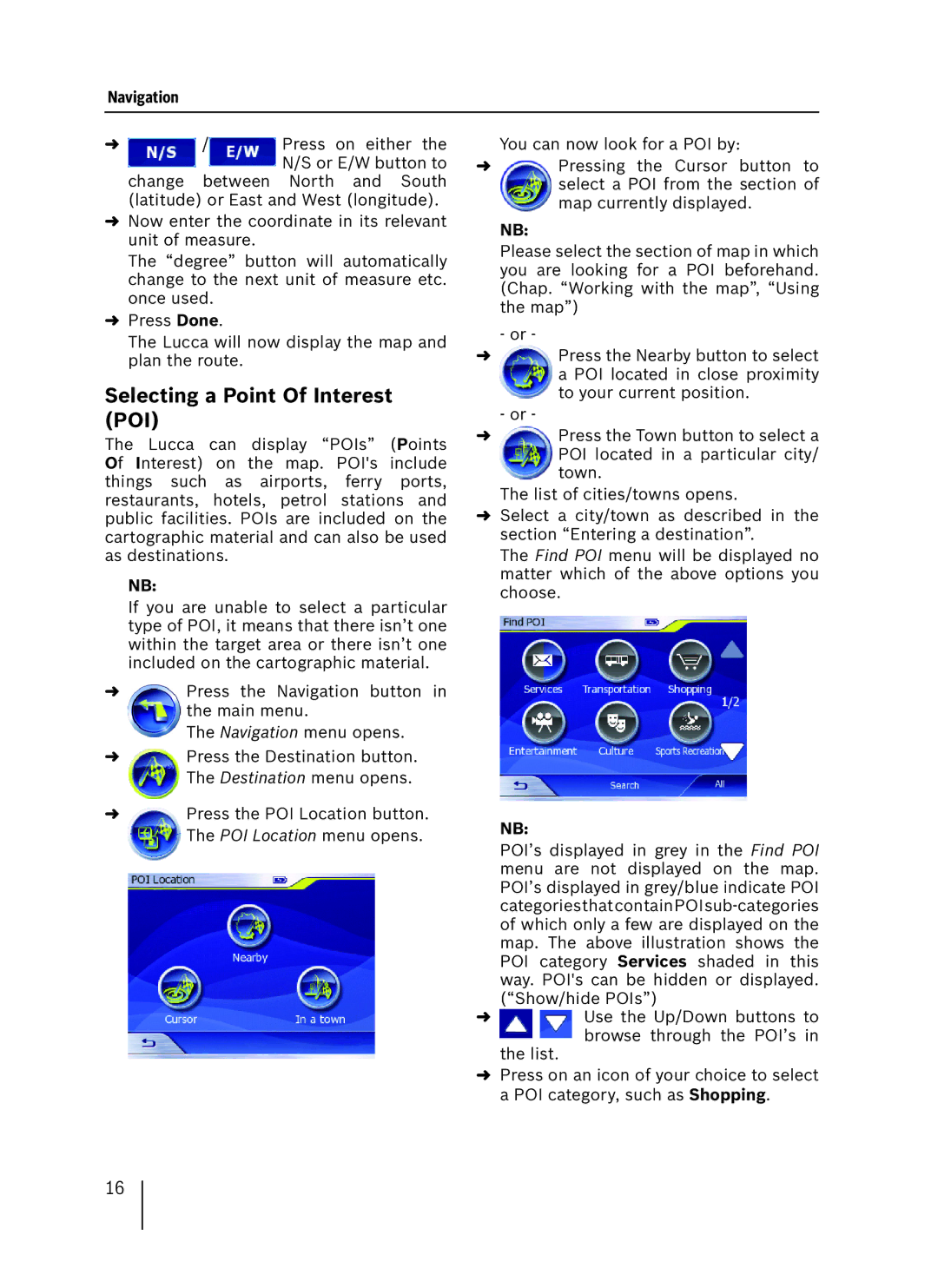 Blaupunkt 3.3 EE installation instructions Selecting a Point Of Interest POI 