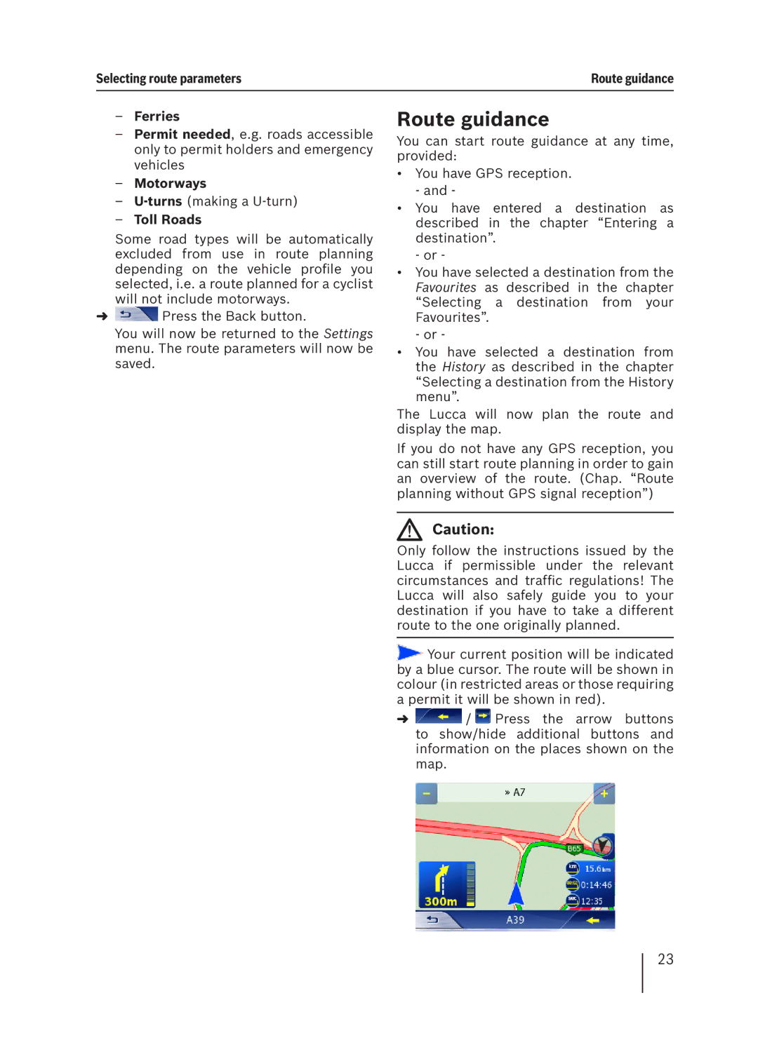 Blaupunkt 3.3 EE installation instructions Route guidance, Selecting route parameters, Toll Roads 