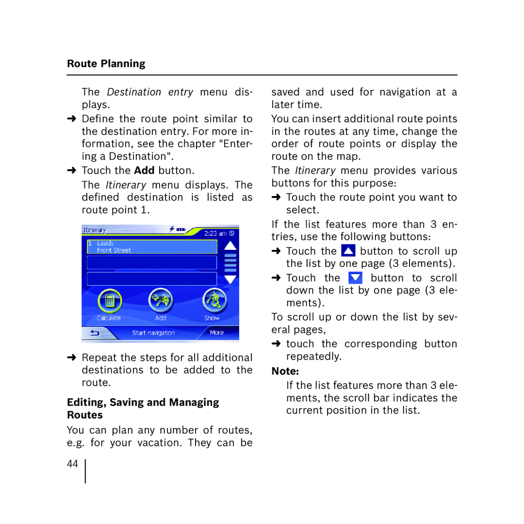 Blaupunkt 3.3 operating instructions Route Planning, Editing, Saving and Managing Routes 