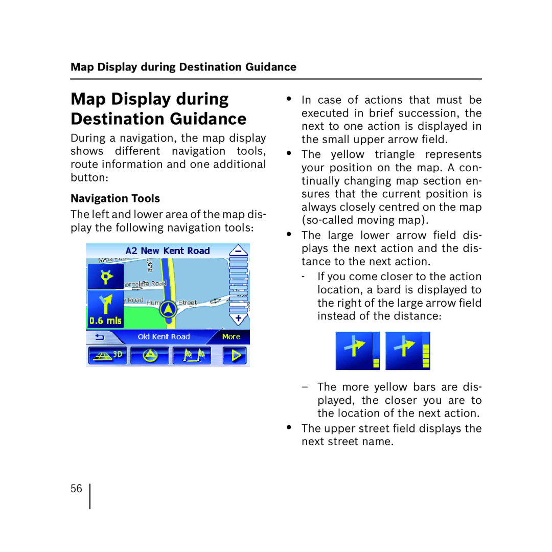 Blaupunkt 3.3 operating instructions Map Display during Destination Guidance, Navigation Tools 