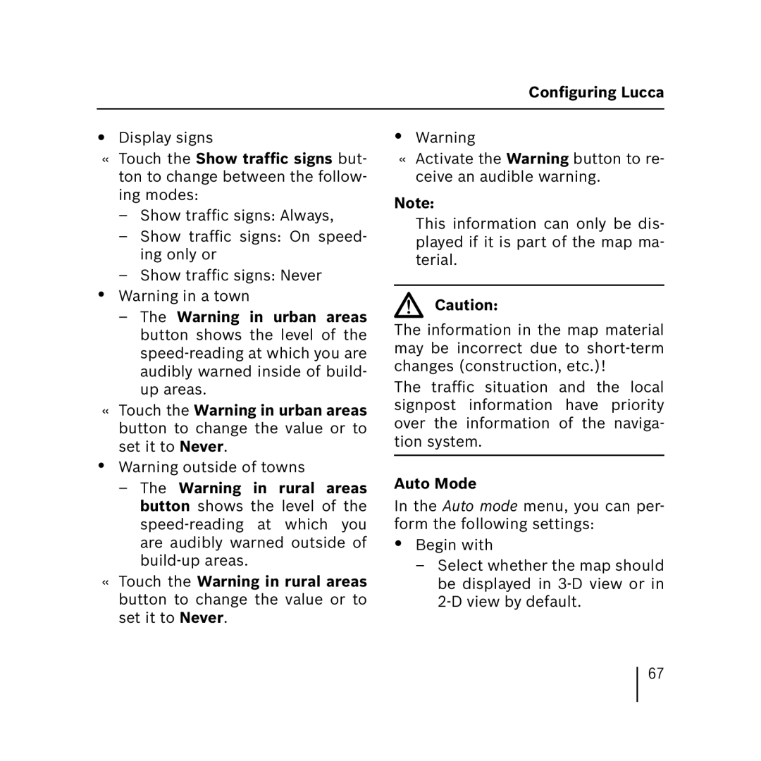 Blaupunkt 3.3 operating instructions Auto Mode 