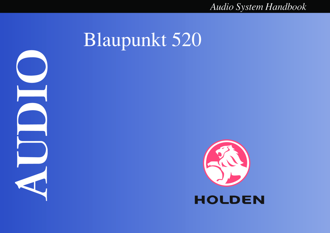 Blaupunkt 520 manual Blaupunkt, Audio System Handbook 
