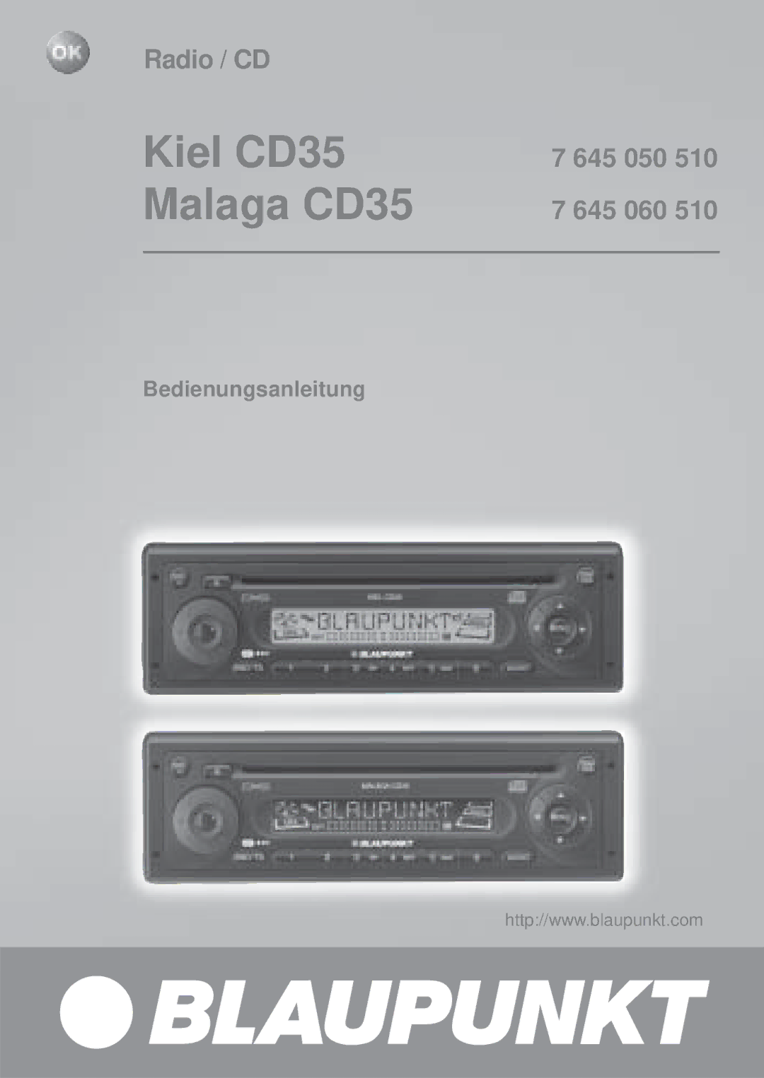 Blaupunkt 7 645 050 510, 7 645 060 510 manual Kiel CD35 