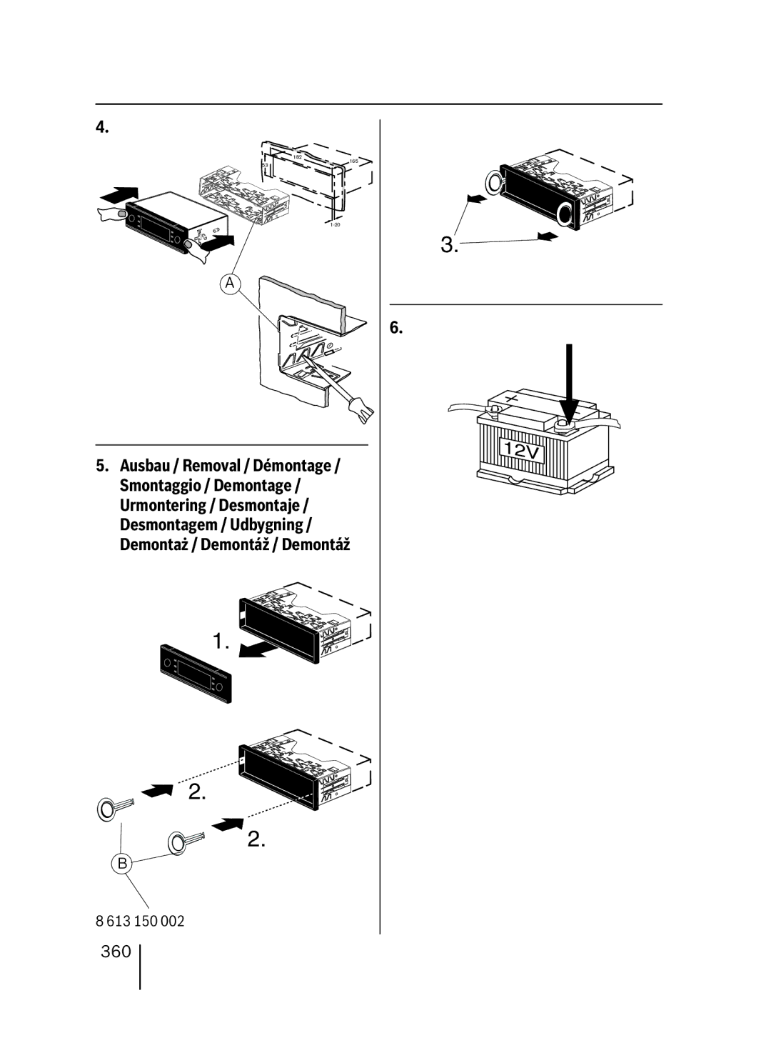 Blaupunkt 7 647 523 310 installation instructions 360 