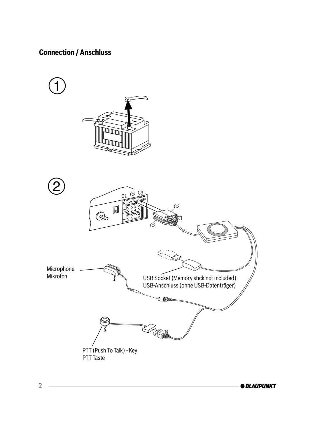 Blaupunkt 7607545500, 7 607 548 500 manual Connection / Anschluss 