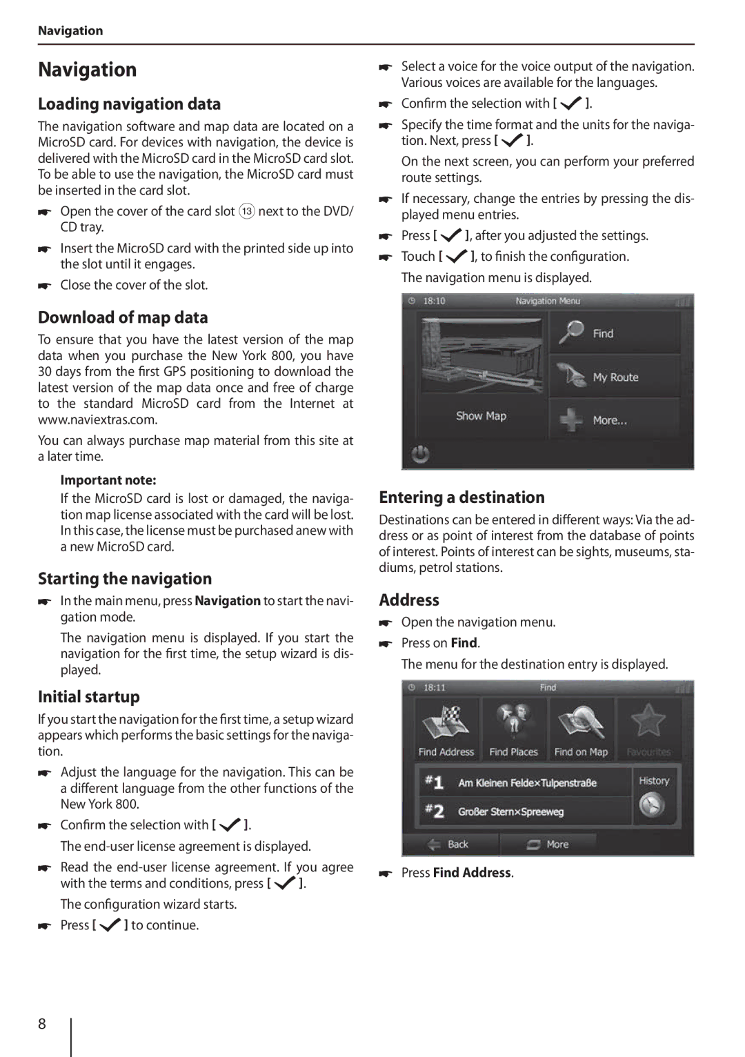 Blaupunkt 800 operating instructions Navigation 