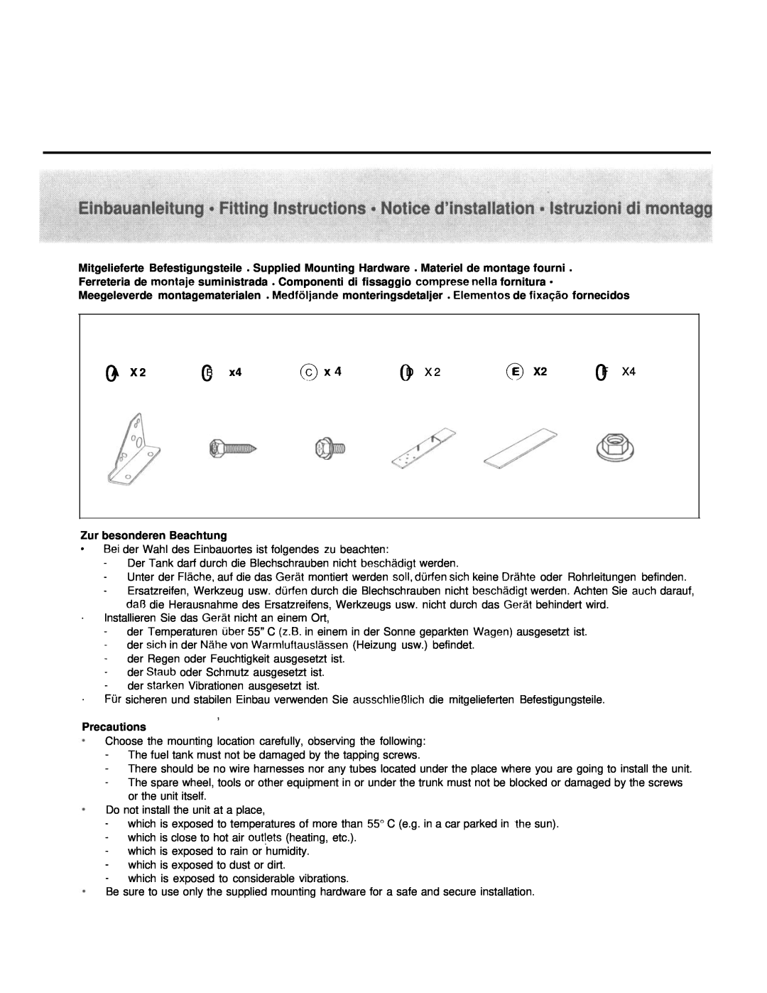 Blaupunkt A 05 manual Zur besonderen Beachtung, Precautions 