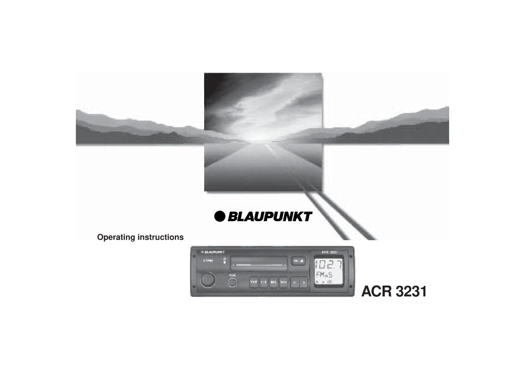 Blaupunkt ACR 3231 operating instructions Acr 