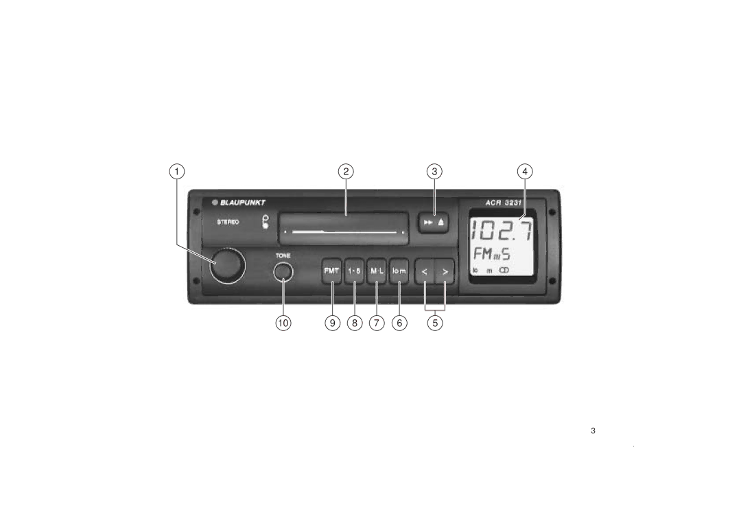 Blaupunkt ACR 3231 operating instructions 