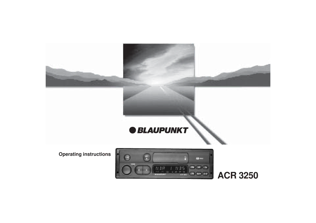 Blaupunkt ACR 3250 operating instructions Acr 