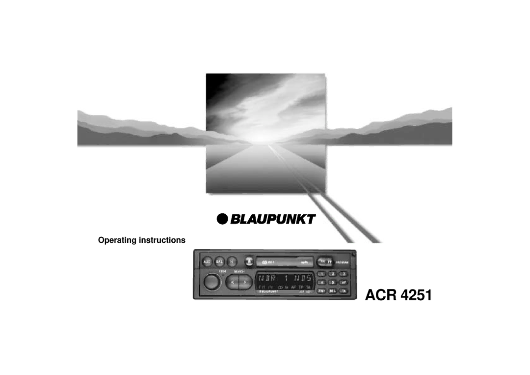 Blaupunkt ACR 4251 operating instructions Acr 