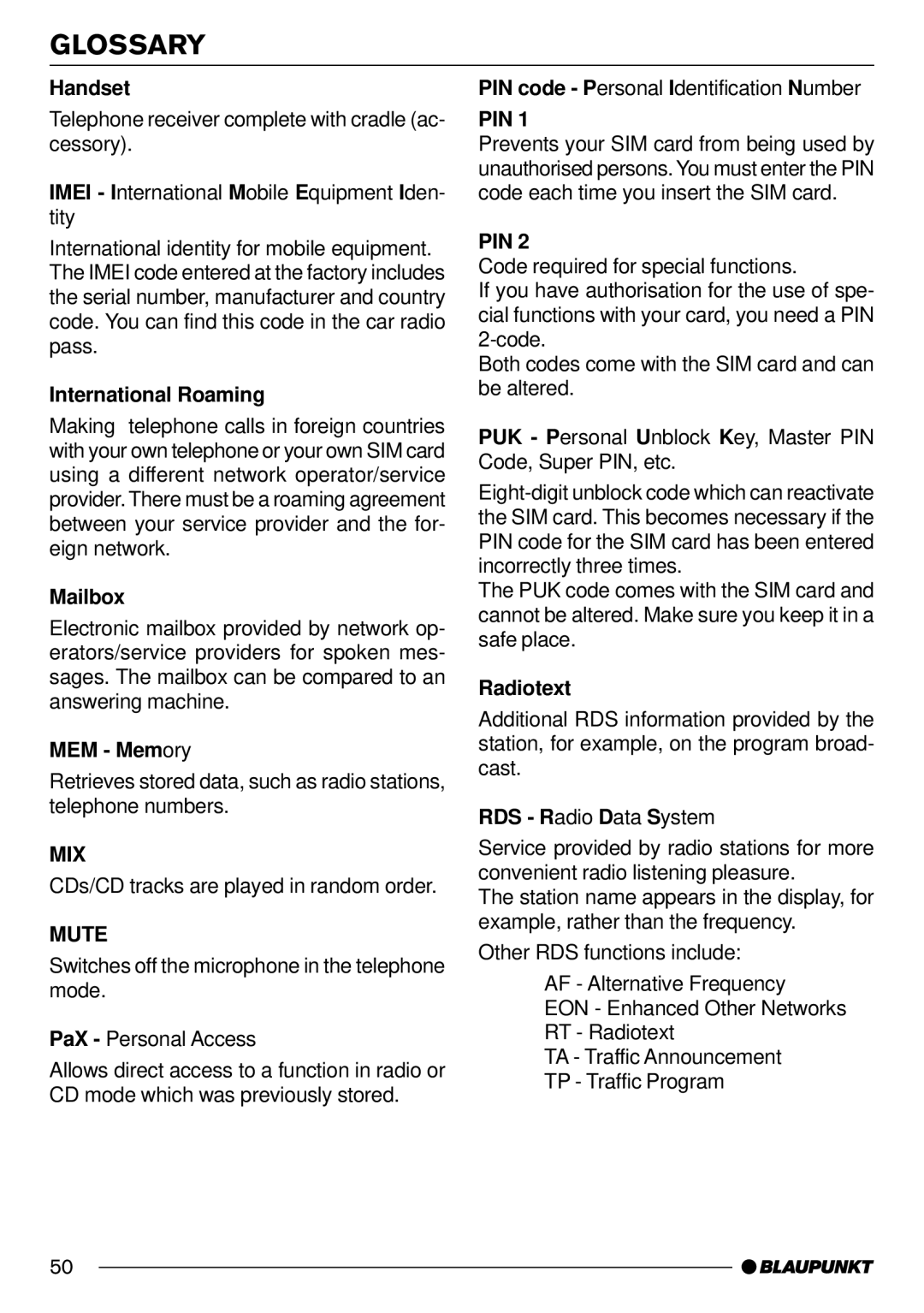 Blaupunkt AntaresT60 installation instructions Mix 