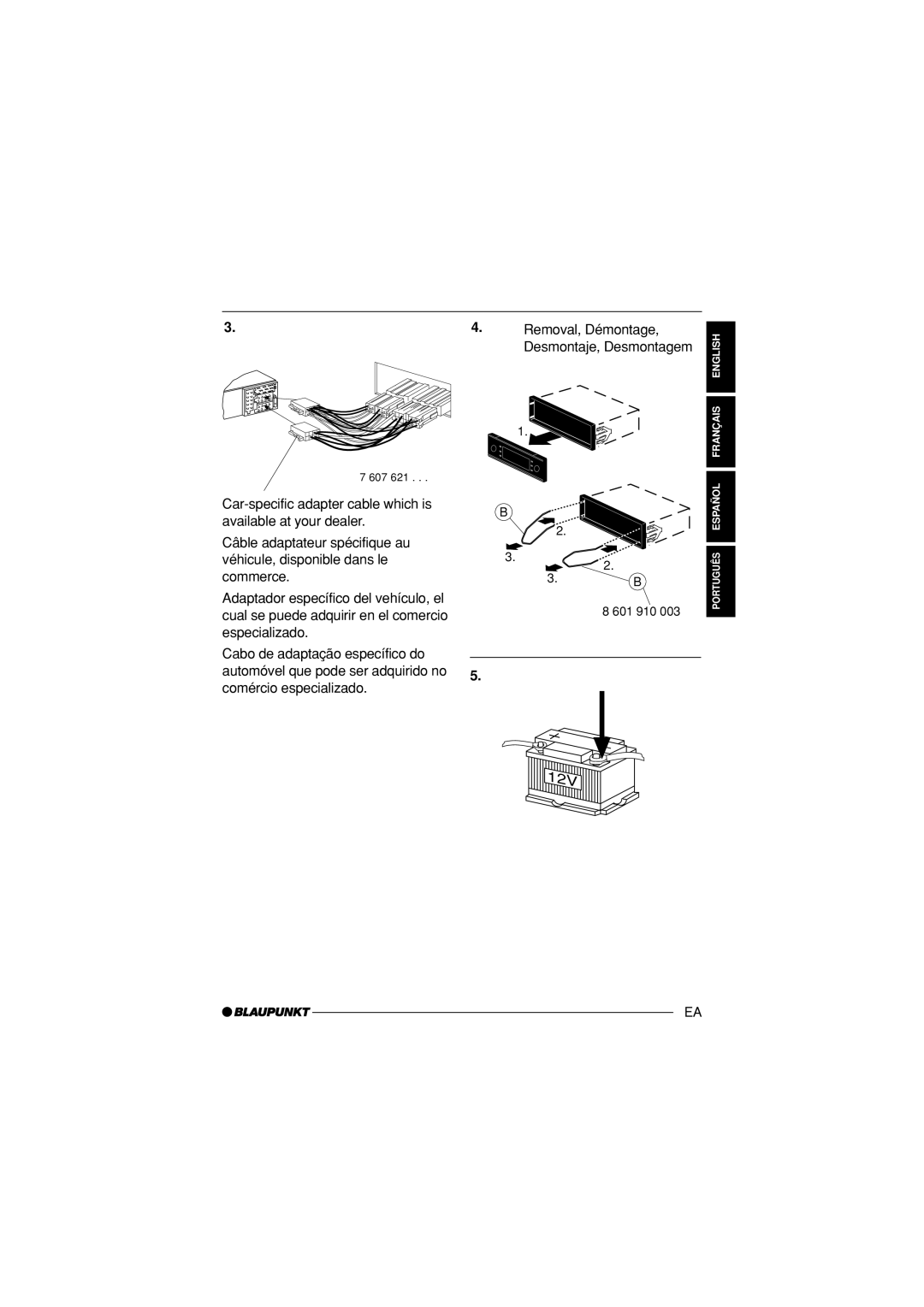 Blaupunkt Atlanta CD34, Venice Beach CD34 installation instructions Desmontaje, Desmontagem 