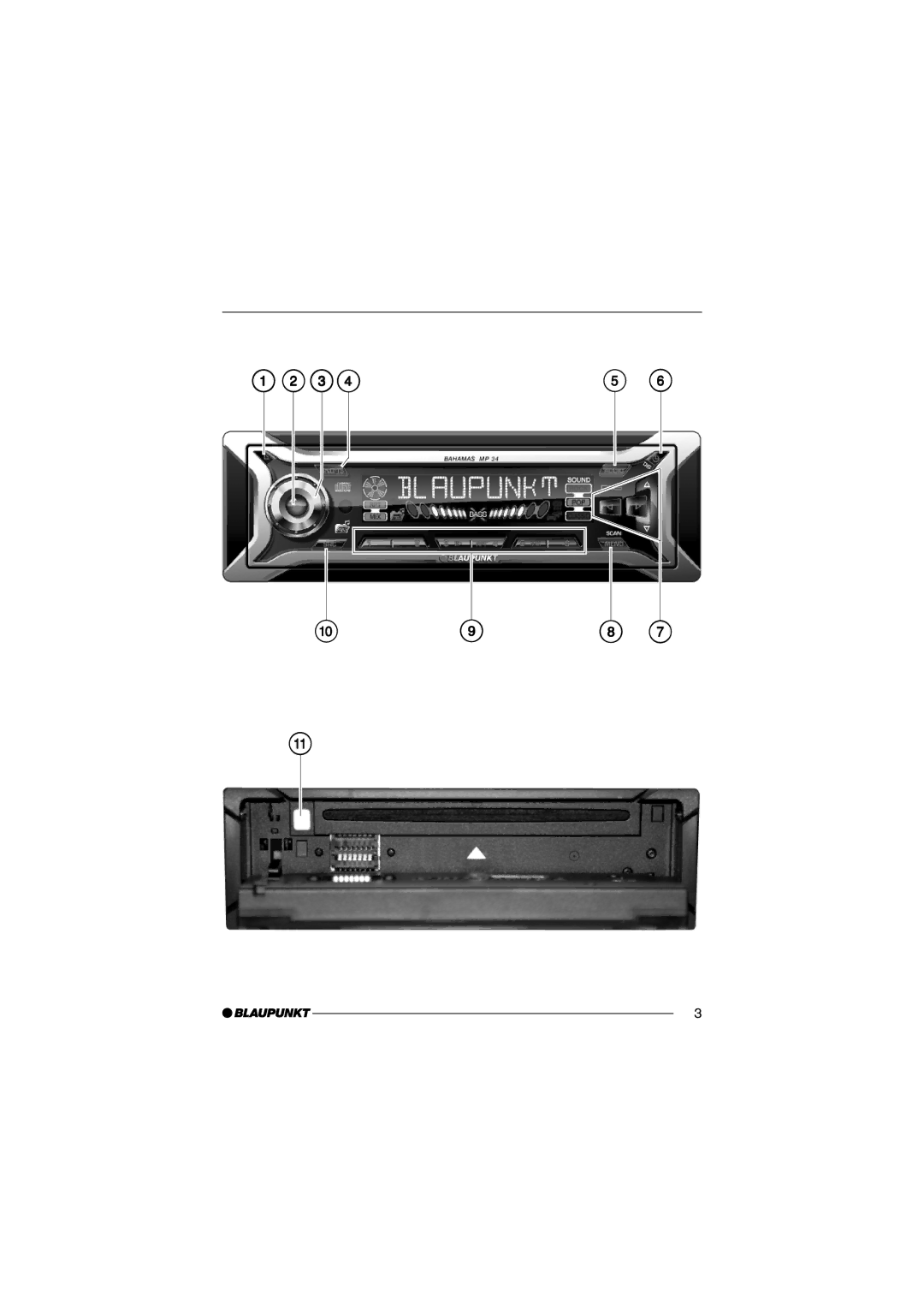 Blaupunkt Bahamas MP34 installation instructions 