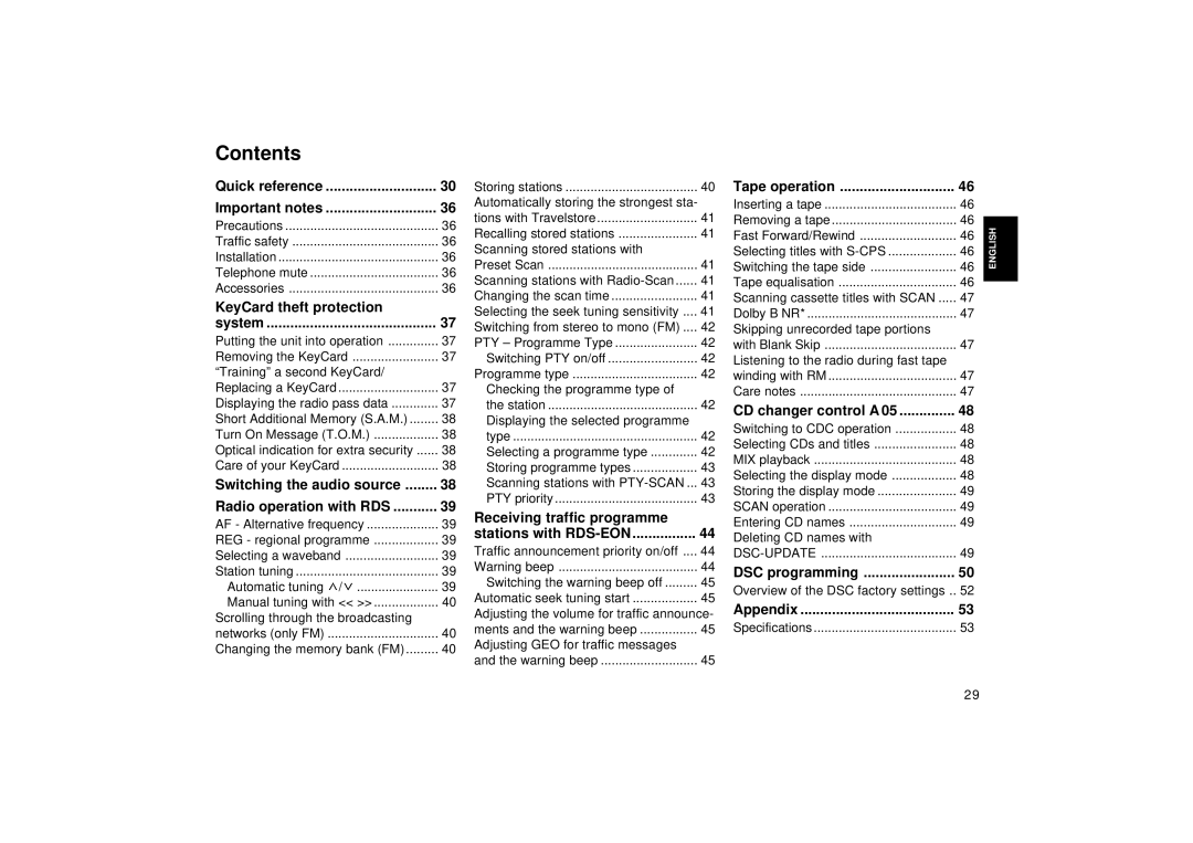 Blaupunkt Car CD Changer operating instructions Contents 