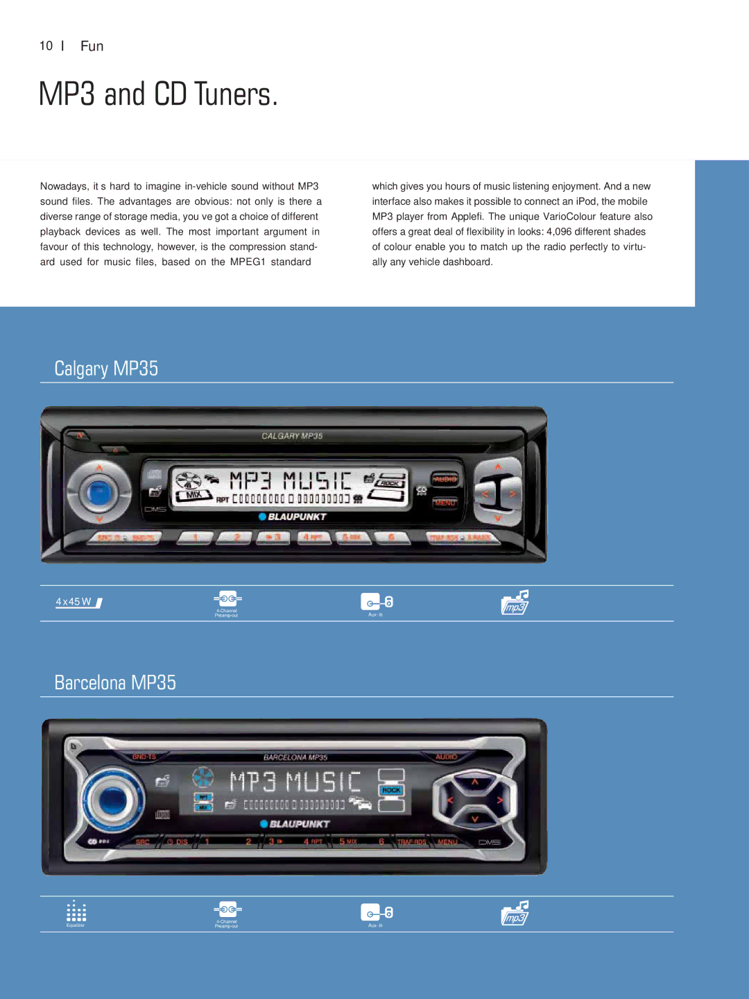 Blaupunkt Car Multimedia manual Calgary MP35, Barcelona MP35 