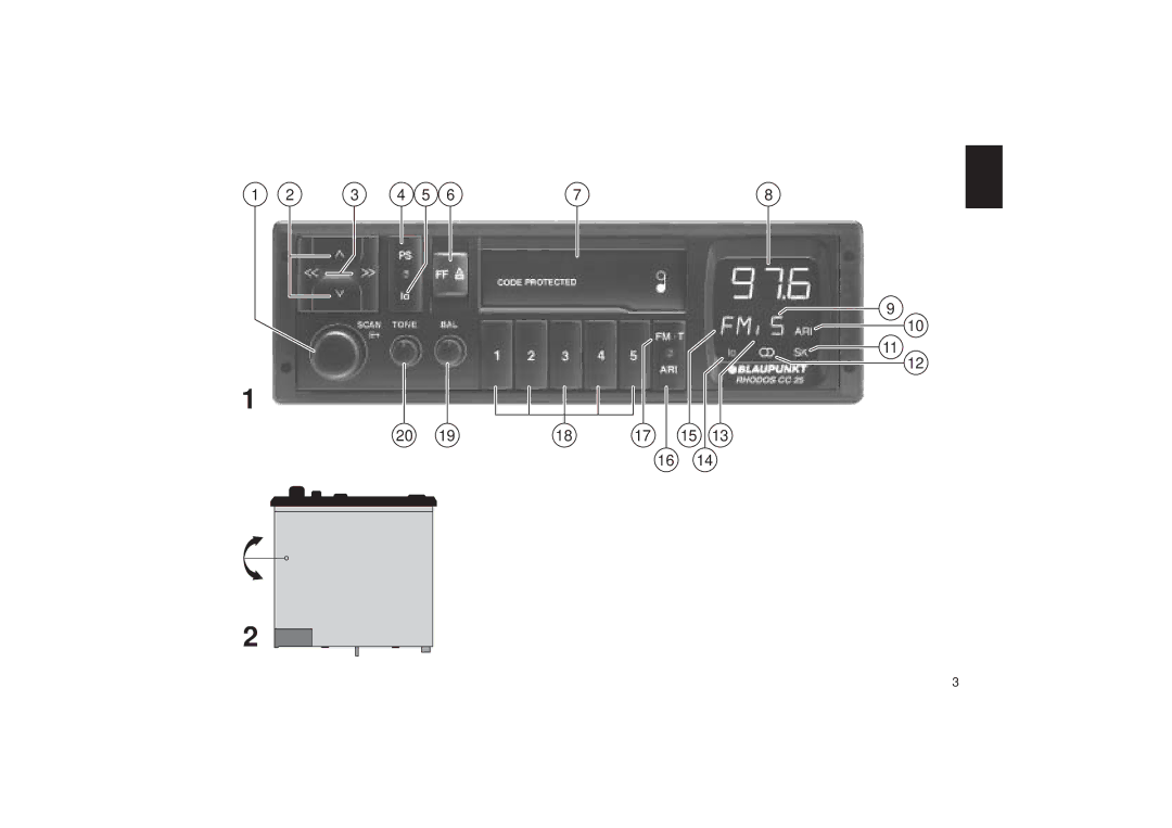 Blaupunkt CC 25 operating instructions 18 17 15 