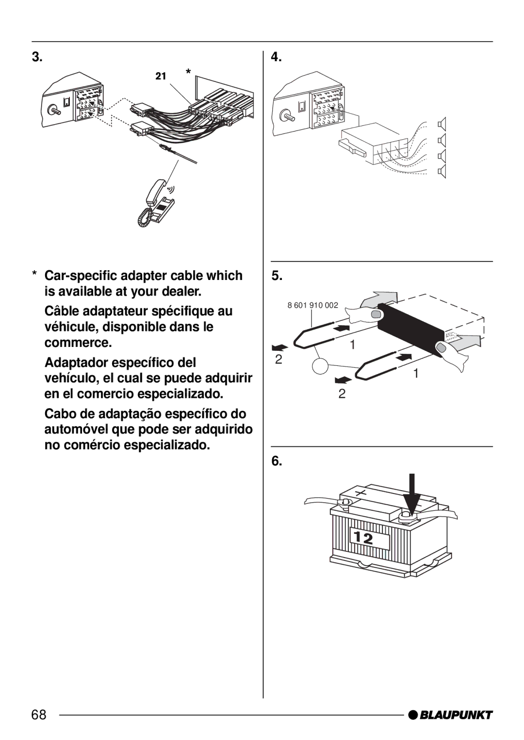 Blaupunkt CD32 installation instructions 12V 