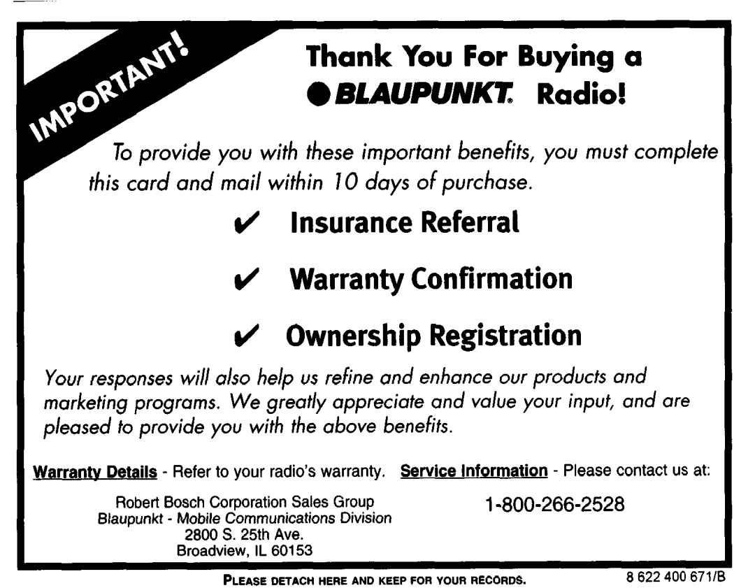 Blaupunkt Tampa Bay CD51 operating instructions Blaupunki Radio, To provide you with the above benefits 