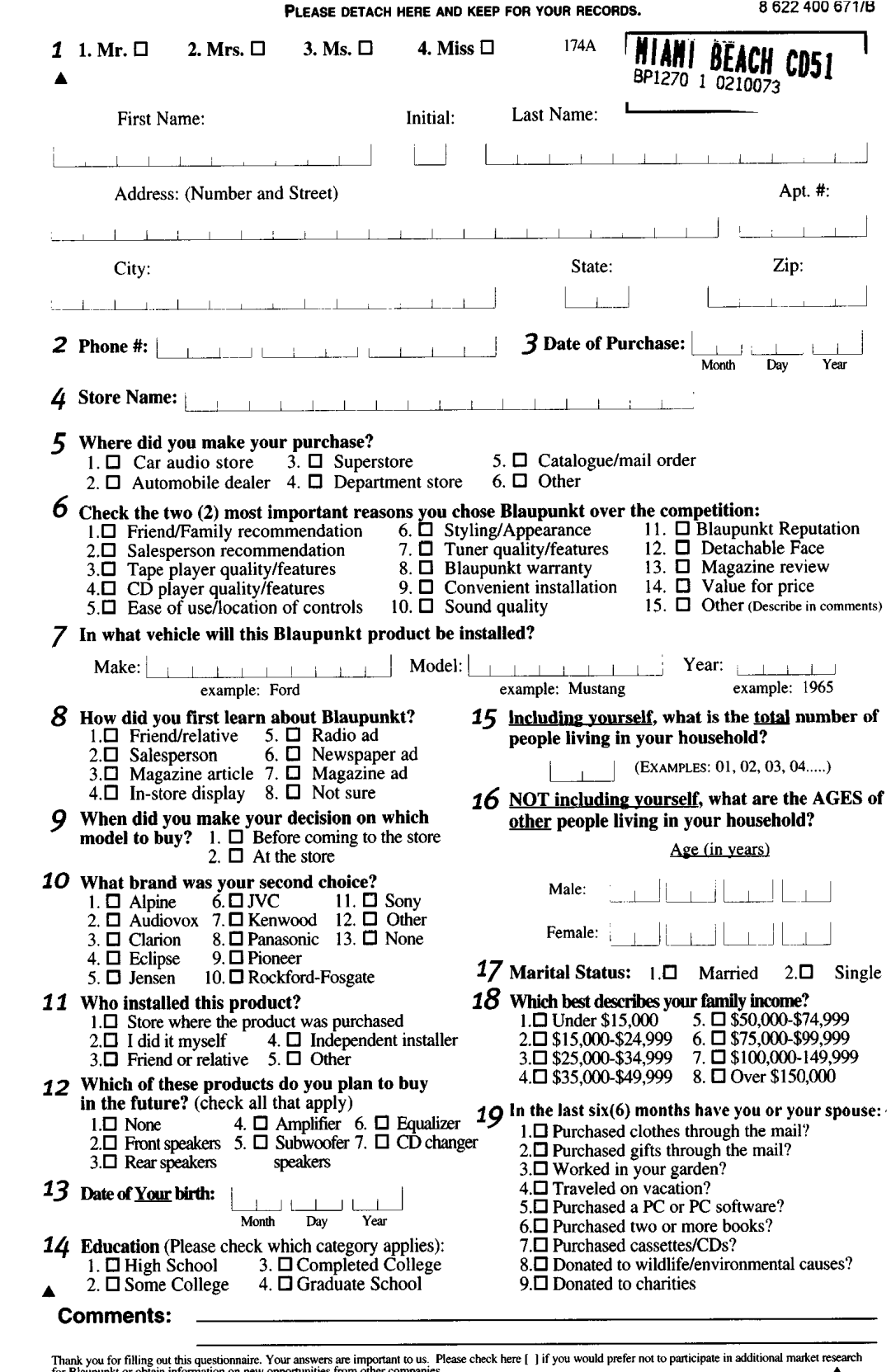 Blaupunkt Tampa Bay CD51 operating instructions Comments, Ii/Ii 