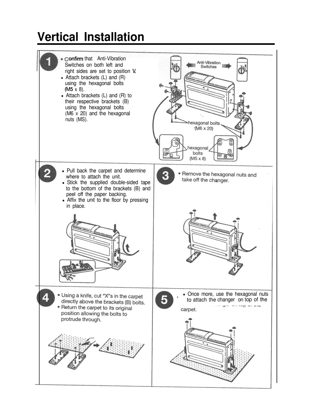 Blaupunkt CDC-RF6IR manual Vertical Installation 