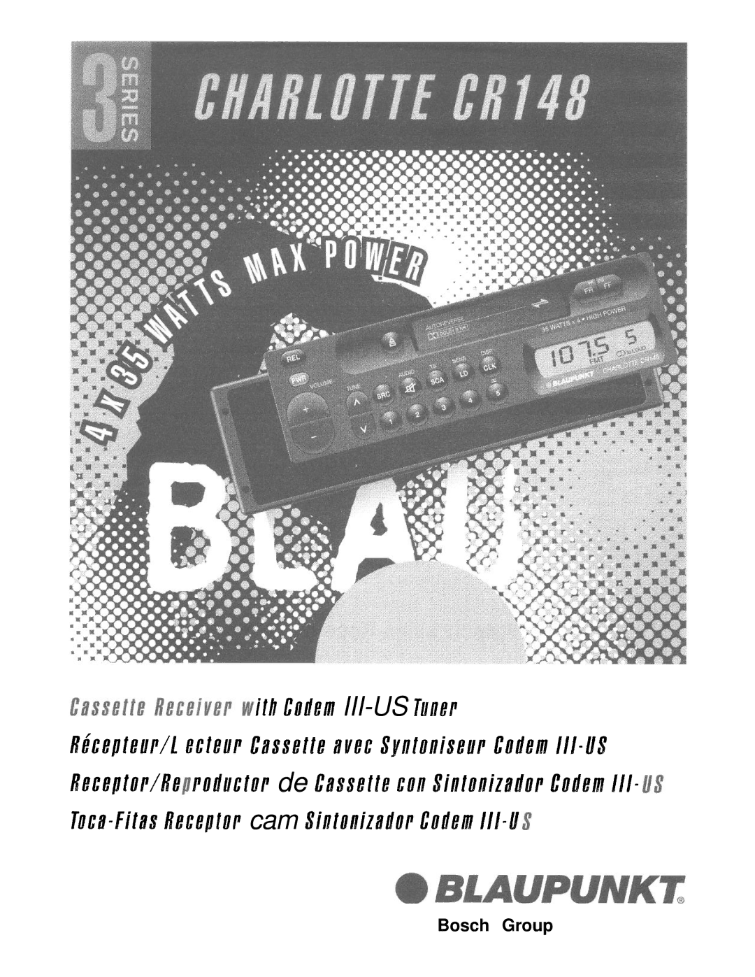 Blaupunkt CHARLOTTE CR148 manual Ilh Eade~ III-US Taaer 