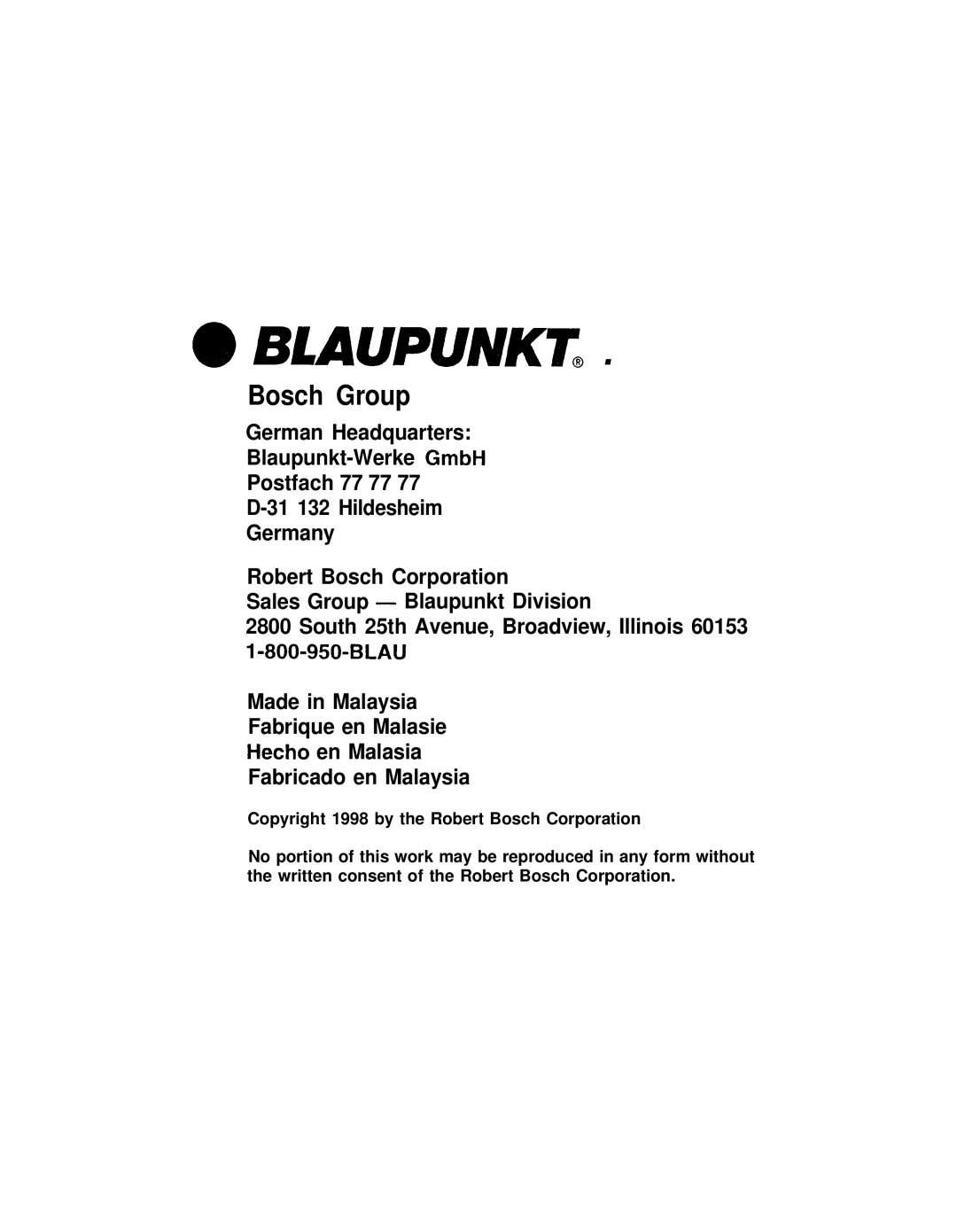 Blaupunkt CHARLOTTE CR148 manual @ Blaupunke 