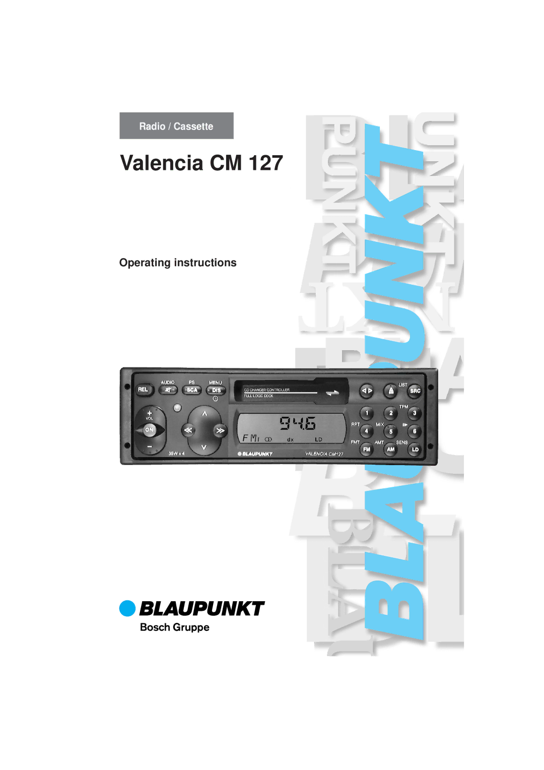 Blaupunkt CM 127 operating instructions Valencia CM 