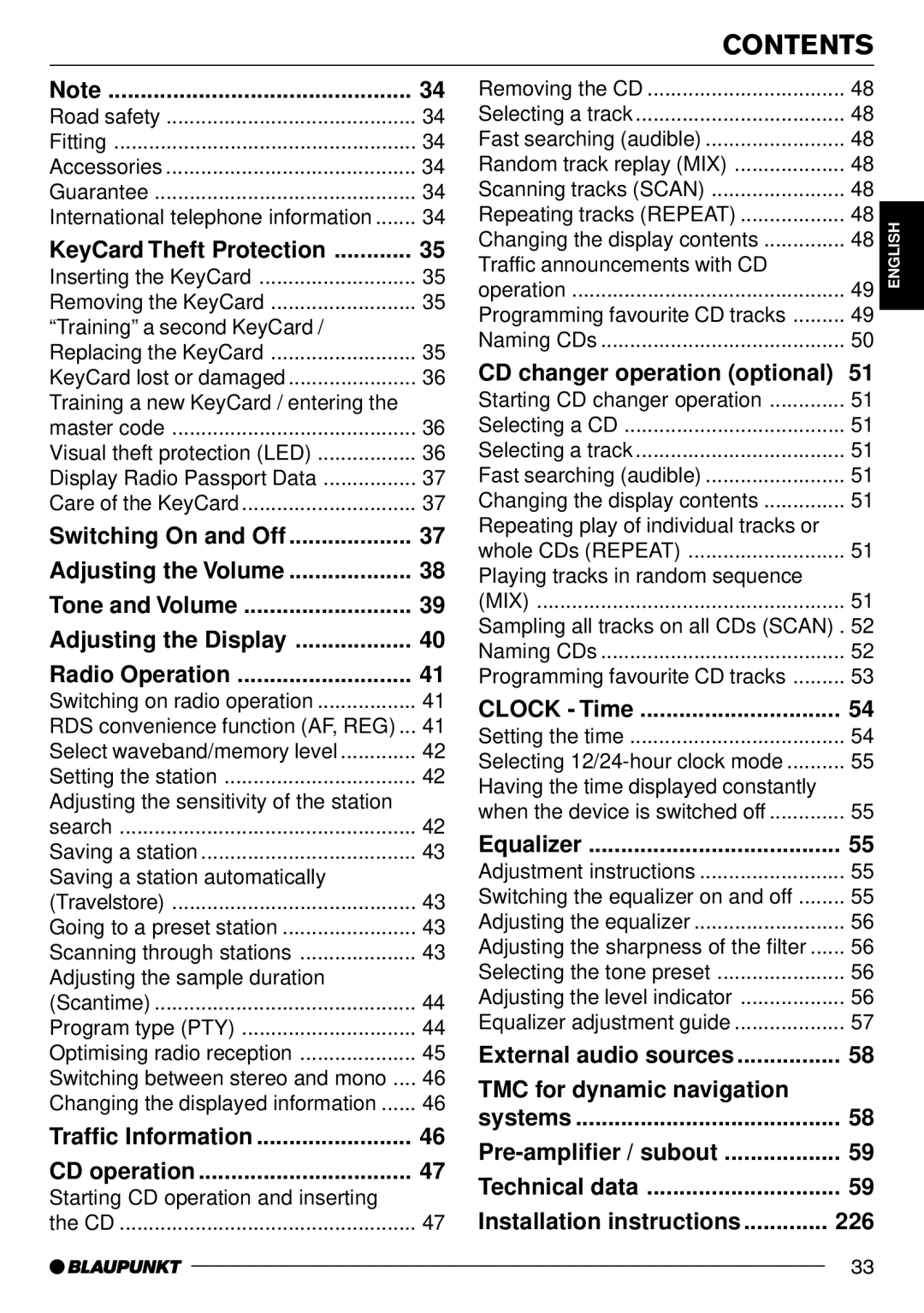 Blaupunkt Orlando CD70, Denver CD70, Phoenix CD70 operating instructions Contents 