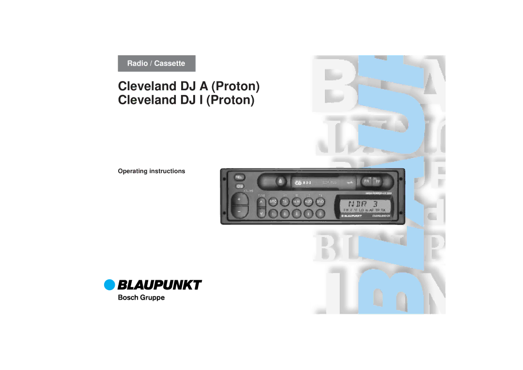 Blaupunkt DJ A operating instructions Cleveland DJ a Proton Cleveland DJ I Proton 