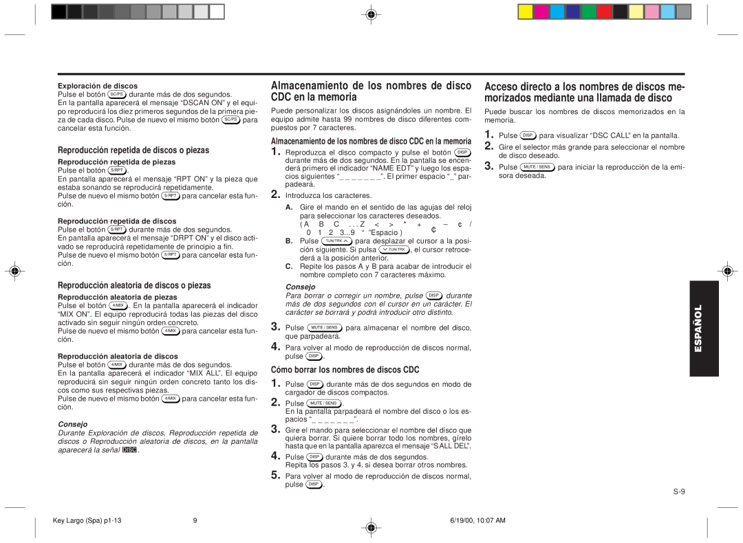 Blaupunkt DM2000 manual Almacenamiento de los nombres de disco CDC en la memoria, Exploración de discos 