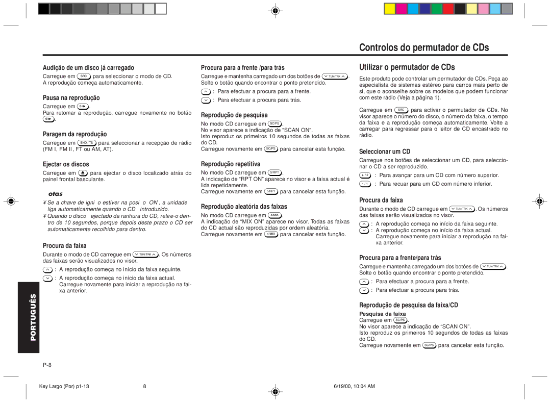 Blaupunkt DM2000 manual Controlos do permutador de CDs, Utilizar o permutador de CDs 